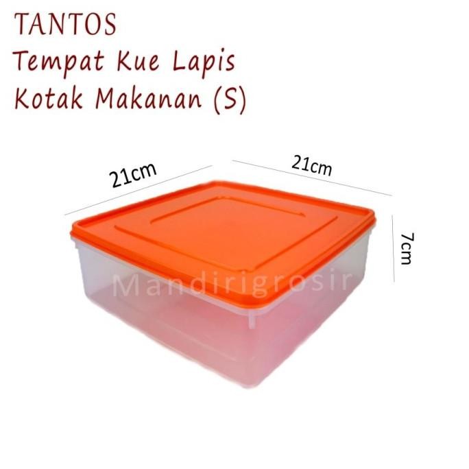 hanya disini] Box Kotak Kecil Tempat Makanan Plastik Kuat Tebal Awet Premium Tantos Plast 21X21X7CM 