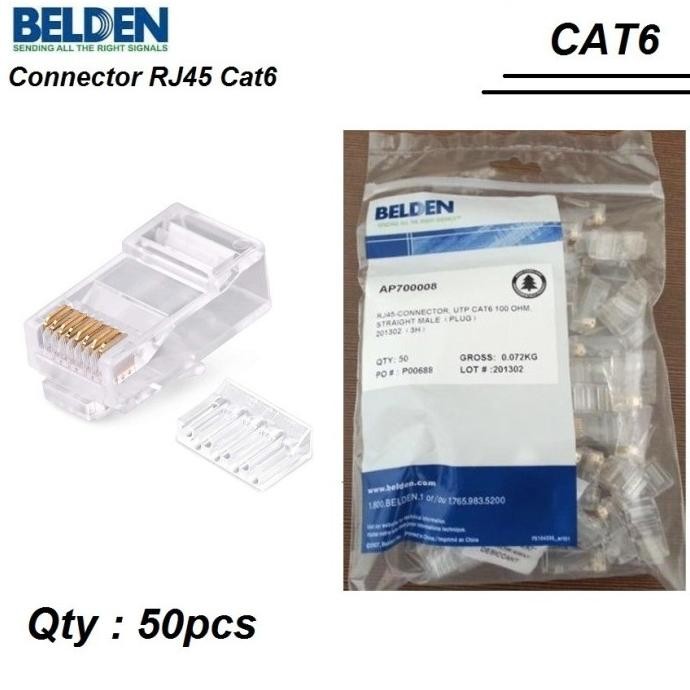 NEW RJ45 CAT6 Belden RJ 45 ORI Jack Konektor LAN Male Plug CAT 6