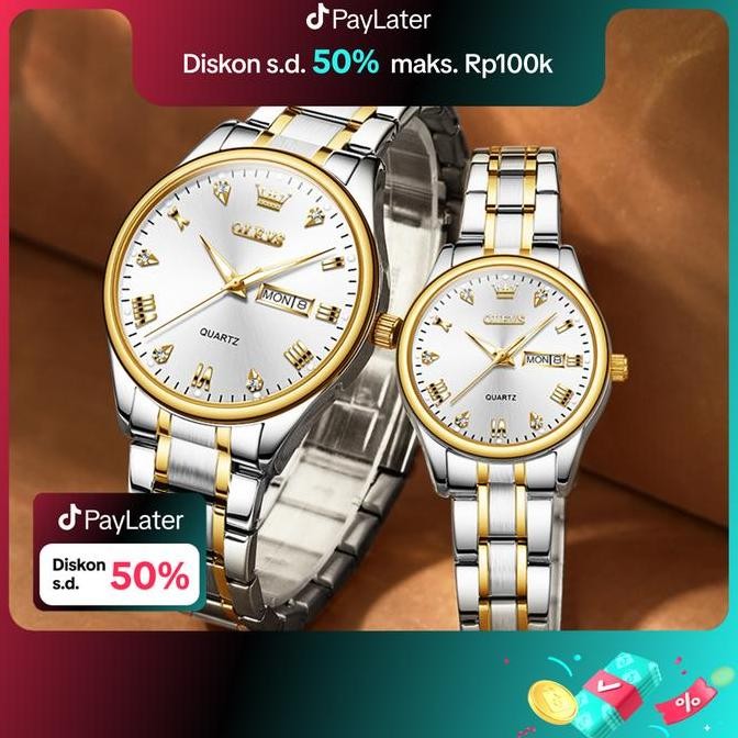 TERSEDIA OLEVS JAM TANGAN COUPLE PASANGAN ORIGINAL ANTI AIR ANALOG TERBARU WATCHES