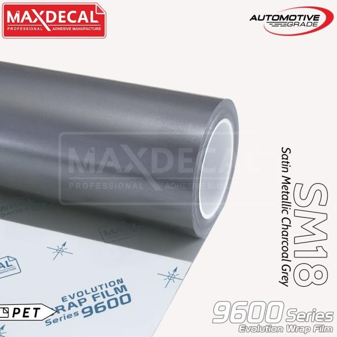 BEBAS ONGKIR - MAXDECAL 9600 SM18 Satin Metal DARK GREY Evolution Wrap PET Liner