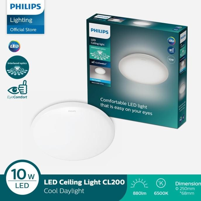 Lampu - Philips Lampu Baret Led Ceiling Cl200 10W 65K Putih