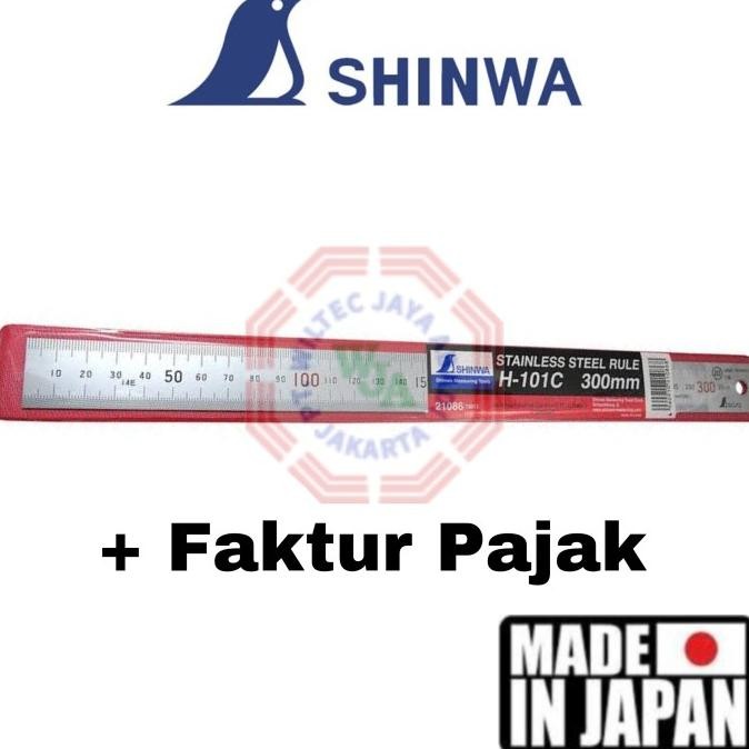 

Shinwa - Mistar / Penggaris Stainless H-101C SUS 300mm / 30cm (Japan) TM