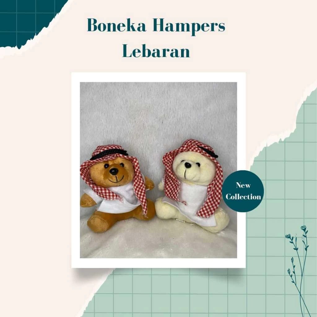 Boneka Teddy Bear Idul Fitri Boneka Hampers Boneka Lebaran Beruang Putih Coklat
