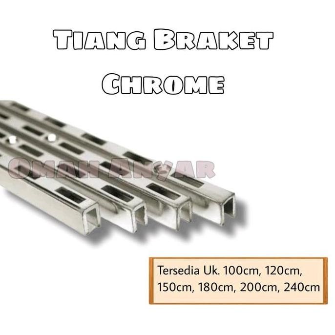 {{{{}}] Tiang Braket Kaca Kayu Rak Display Wallshelf Bracket