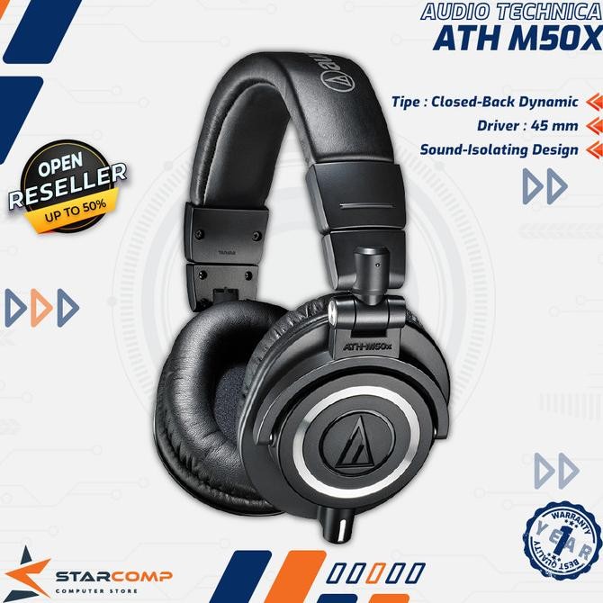 AUDIO TECHNICA ATH-M50X PROFESSIONAL STUDIO MONITOR HEADPHONE ATH M50X ORIGINAL DAN TERPERCAYA