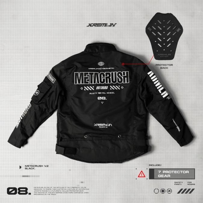 Sale Kremlin Jacket Black Biker Cyberpunk Motor - Metacrush V.2 - Hitam