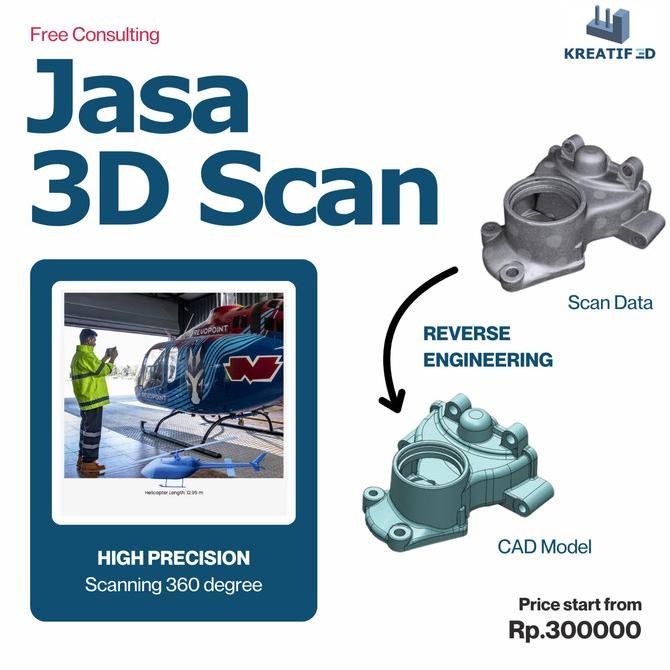 TERMURAH - Jasa 3D Scan / Reverse Engineering / 3D Modeling