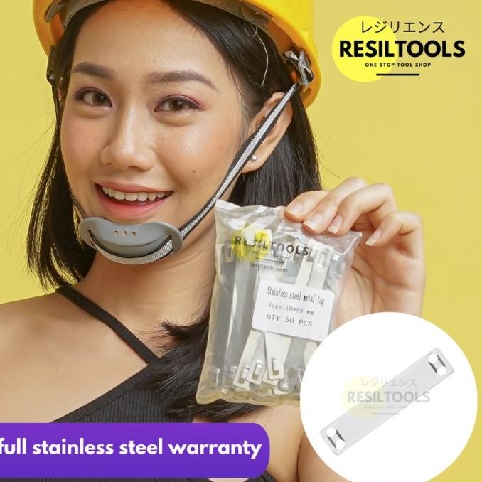 

1.200 Pcs Tag Name Cable Ties Stainless 10 X 89 Mm Marker Plate Nama