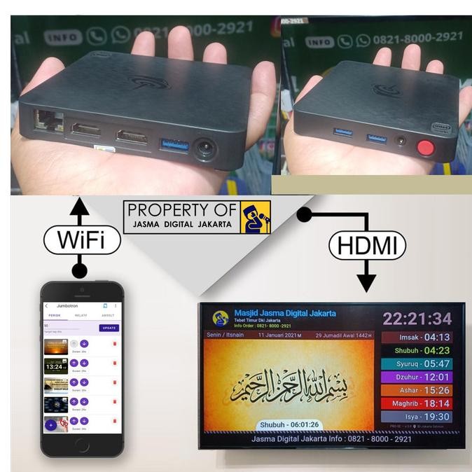 Jasma Digital Pro - Jam Masjid Waktu Sholat Pakai Tv - Jasma 5 -Jws Tv