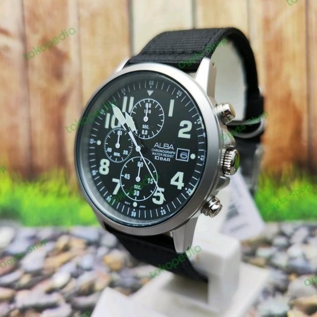 Jam Tangan Pria Alba Chronograph Trap Anva Hitam Am38531