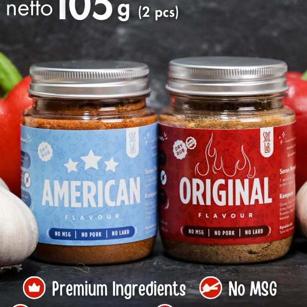 

Bundle American Picy Dry Rub Picelab Bumbu Ering Erbaguna Bumbu Rendah Al Bumbu Marinai No Mg No Por No Lard
