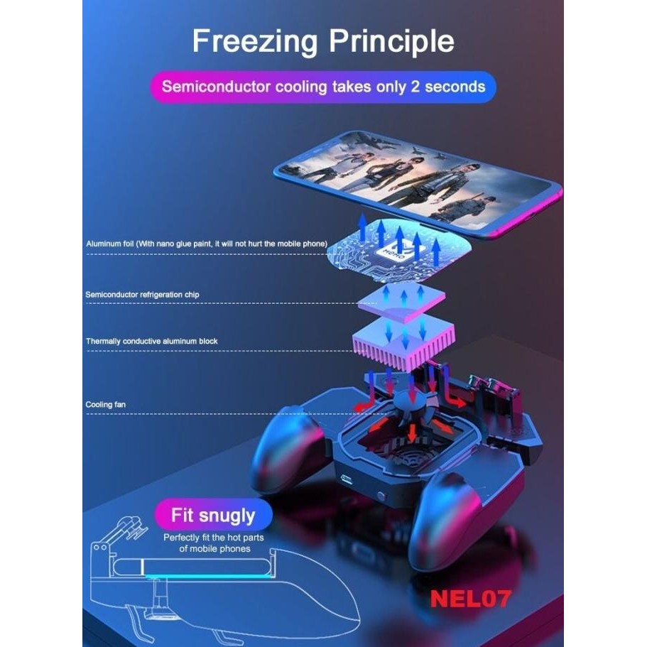 Memo Dl88 Dl-88 Gamepad 6 Fingerplay Gaming Cooler Thermal Cooling Fan Original Dan Terpercaya