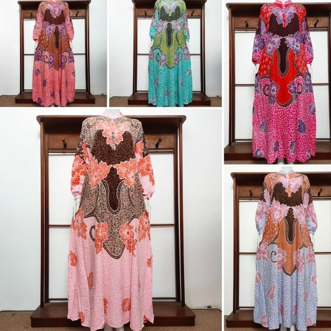 BATIK AIS Daster Gamis Lengan Panjang Busui Resleting Batik Tulis