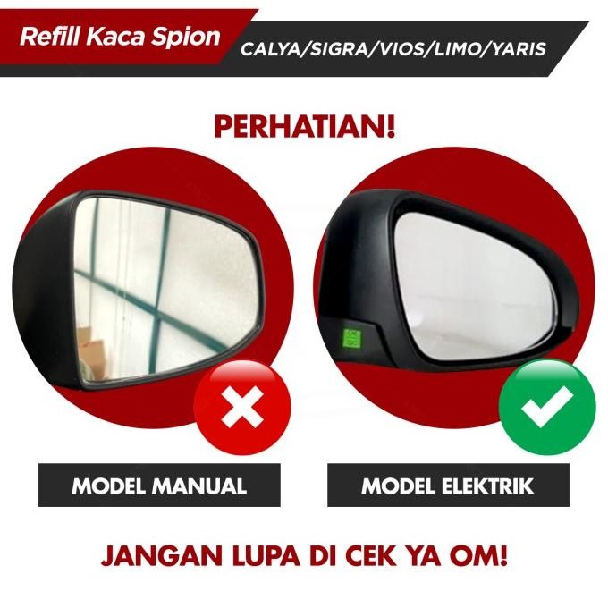 Kaca Spion Refill Biru Set - Spion Mobil Calya Sigra Vios Yaris Original Dan Terpercaya