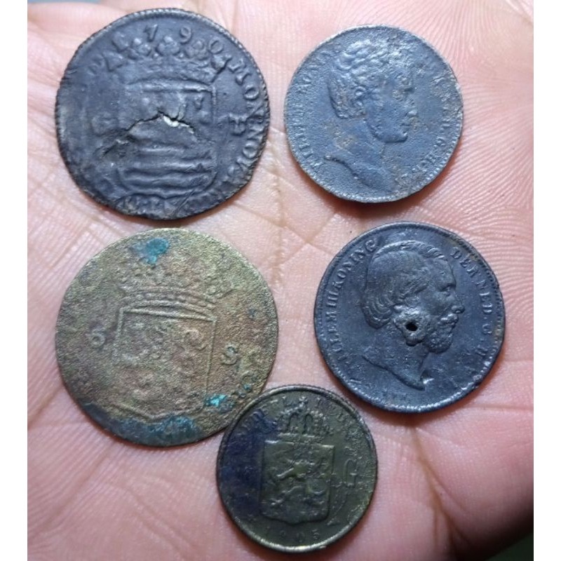 Koin Old Fake Paket 5 Jenis Era Kolonial Belanda