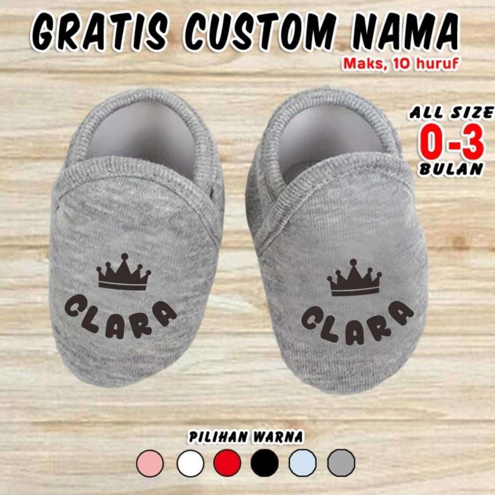 Sepatu Bayi Gratis Custom Nama Baby Shoes Unisex Cewek Cowok Perempuan Laki Laki Laki2 0 3 6 Bulan N
