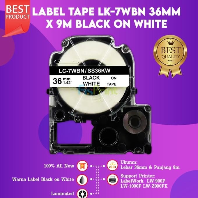 

BRG BARU Label Tape Laminated LK-4WBN 12mm x 9m Black On White Compatible