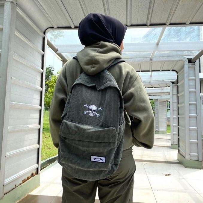 TAS RANSEL CORDUROY BACKPACK CORDUROY TAS SEKOLAH PRIA WANITA Ransel