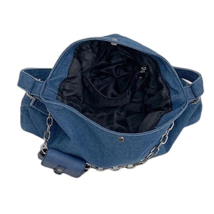 Grosir Huer ~ Tas Wanita Lusione Denim Hobo Bag 9536-582