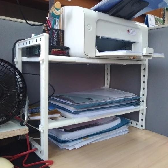 Meja Printer Rak Besi Buku Laci Kantor Minimalis Tempat Box File Kokoh