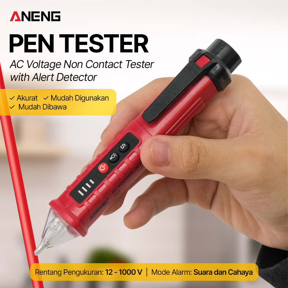 Tester Pen Non Contact AC Voltage Detector 12 - 1000 V - VD802 - Red