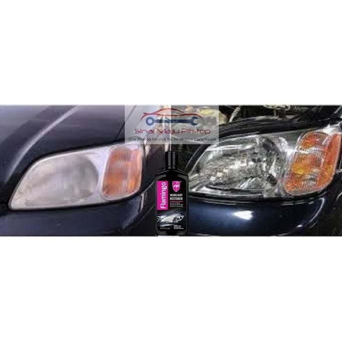 Cairan Wax Poles Pembersih Mika Kaca Depan Lampu Mobil - FLAMINGO