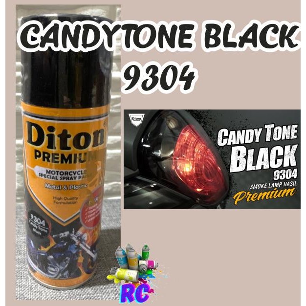 Sale Cat Pilox Diton Premium Candy Tone Black 9304 400Cc Smoke Hitam Gelap