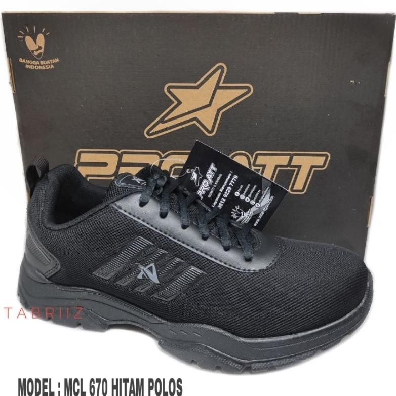 SDR- Baru Sepatu PRO ATT Hitam Polos Sepatu Tali Sneaker PRO ATT Sepatu Anak Sepatu Dewasa PRO ATT S
