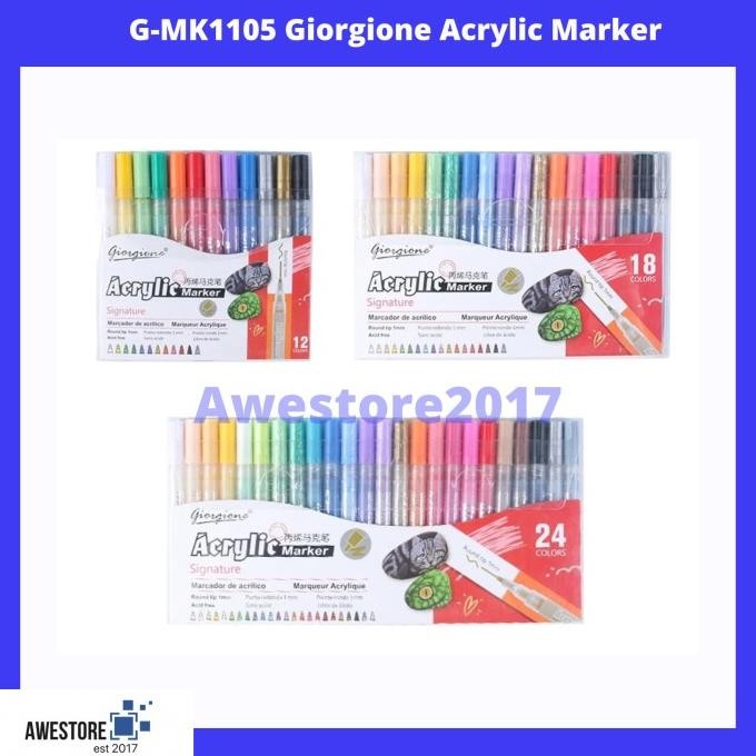 

Sale G-Mk1105 Giorgione Acrylic Marker Pen Set Spidol Akrilik Cat Paint