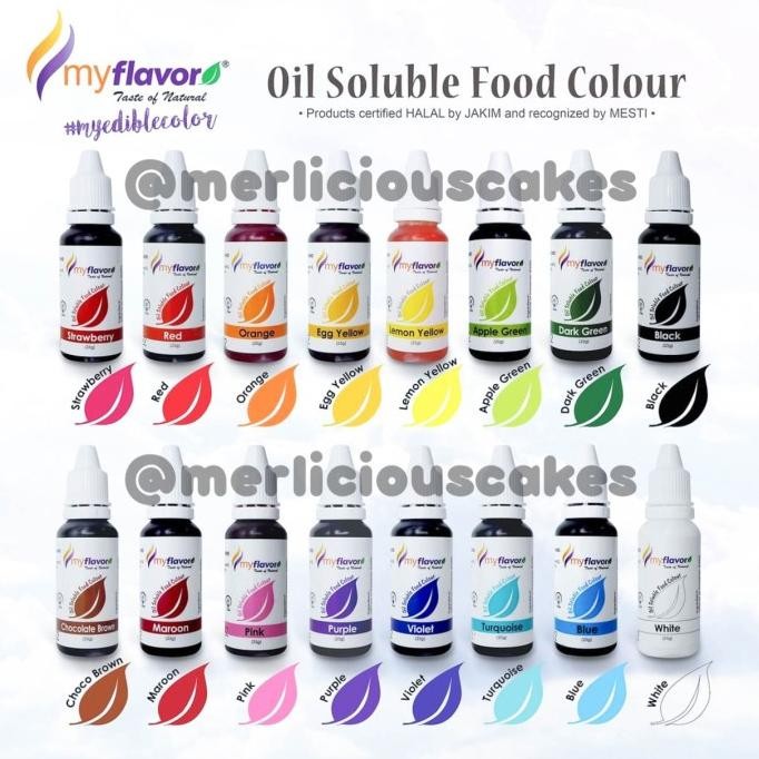 

MY FLAVOR 16 PCS OIL FOOD COLOR SET FOOD COLOUR PEWARNA MAKANAN