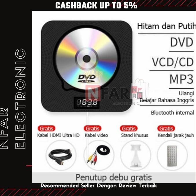 Terlaris Portable CD Player Bluetooth Mountable Wall DVD Player Pemutar CD DVD SALE
