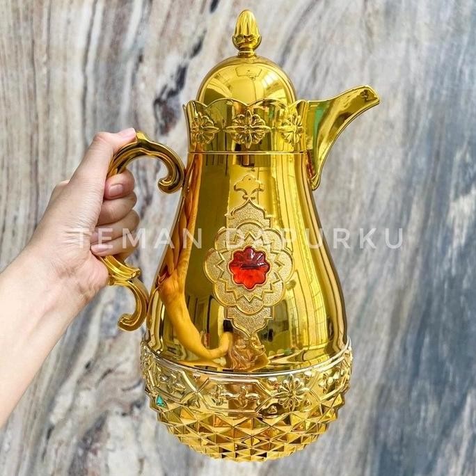 Teko Gelas zam zam arab / Vacum flask 1 ltr / Termos emas