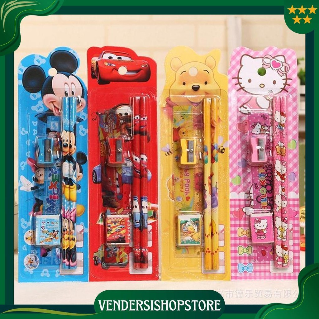 

Dp Stationery Set 5 In 1 Motif Alat Tulis Paket Anak Sekolah Penghapus Penggaris Pensil Serutan Karakter Lucu Gratis Ongkir