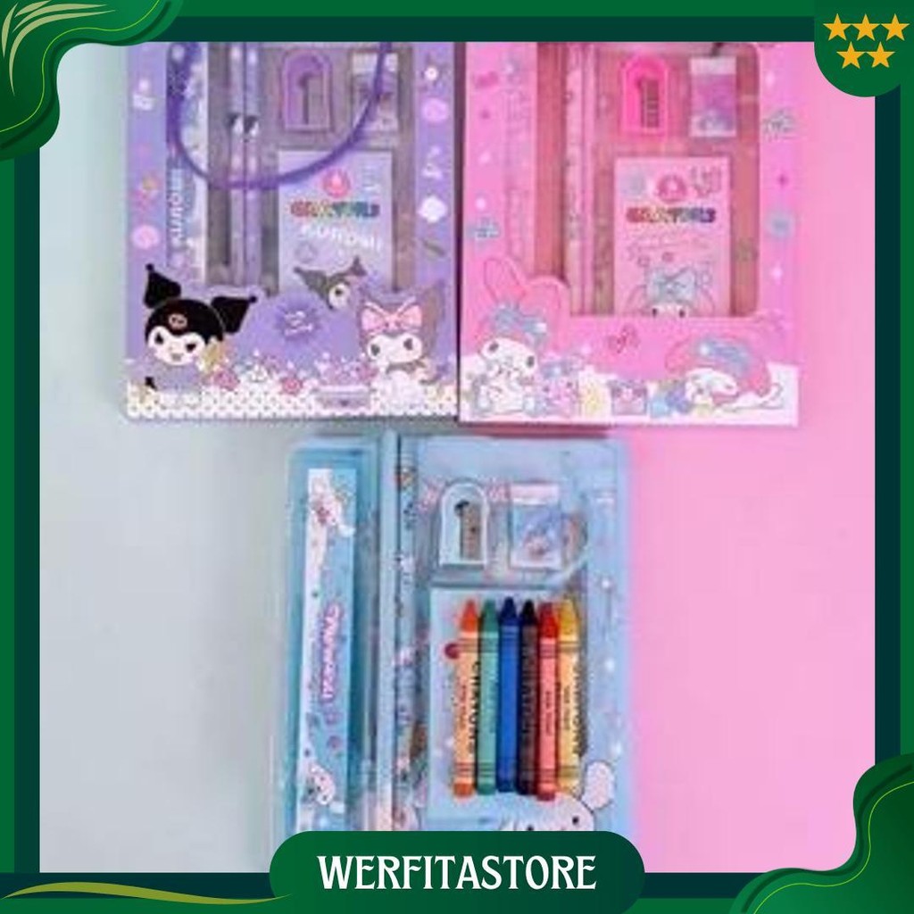 

Set Alat Tulis Sanrio 5 In 1 - Alat Tulis Sanrio Kuromi - Melody - Cinnamoroll - Yummy Sale
