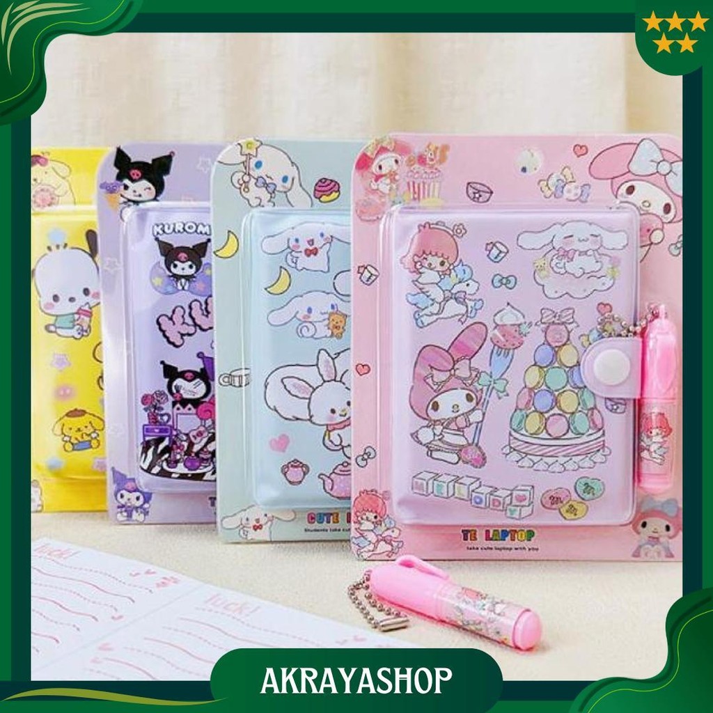 

Cod - S6146 Mini Klip Note Book And Pen / Buku Diary Kancing / Cute Mini Note Book 2 In 1 / Set Memo Diary Motif Ori