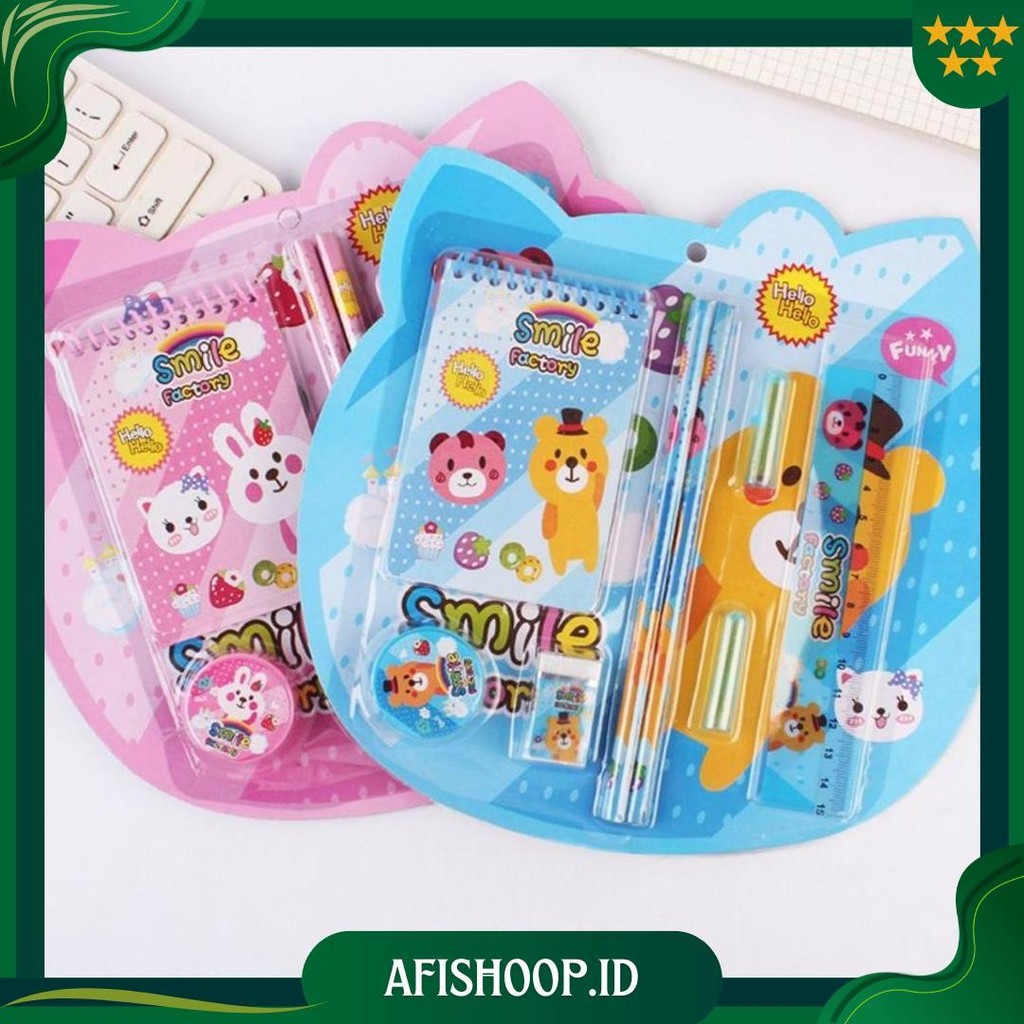 

Set Alat Tulis Karakter 8In1 / Paket Lengkap Notebook Pensil Penggaris Penghapus Rautan Gambar Kartun Lucu Buku Tulis Note Book / Mini Stationery Character 8 Pcs Atk Peralatan Menulis Anak Sekolah Hadiah Kado Ulang Tahun Souvenir Goody Bag Unik Termurah