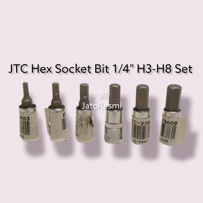 HOT SALE JTC Hex Socket Bit 1/4" H3-H8 Set Socket L