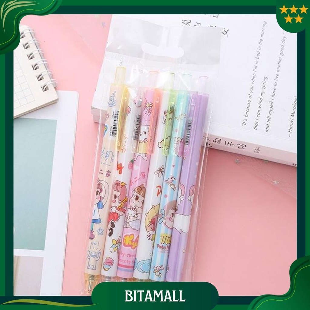 

Tokotab - 6Pcs Pulpen Gel Mekanik 0.5Mm / Ballpoint Mekanik 6 Pcs Tekan Gel Pena Pena Alat Tulis Kantor Sale