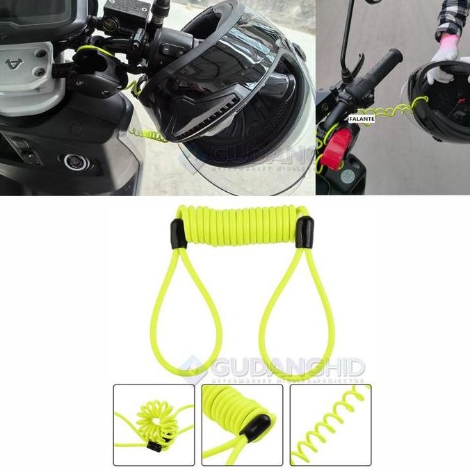 Gembok Alarm Anti Maling Cakram Kunci Alarm Motor Paket Bracket Kabel