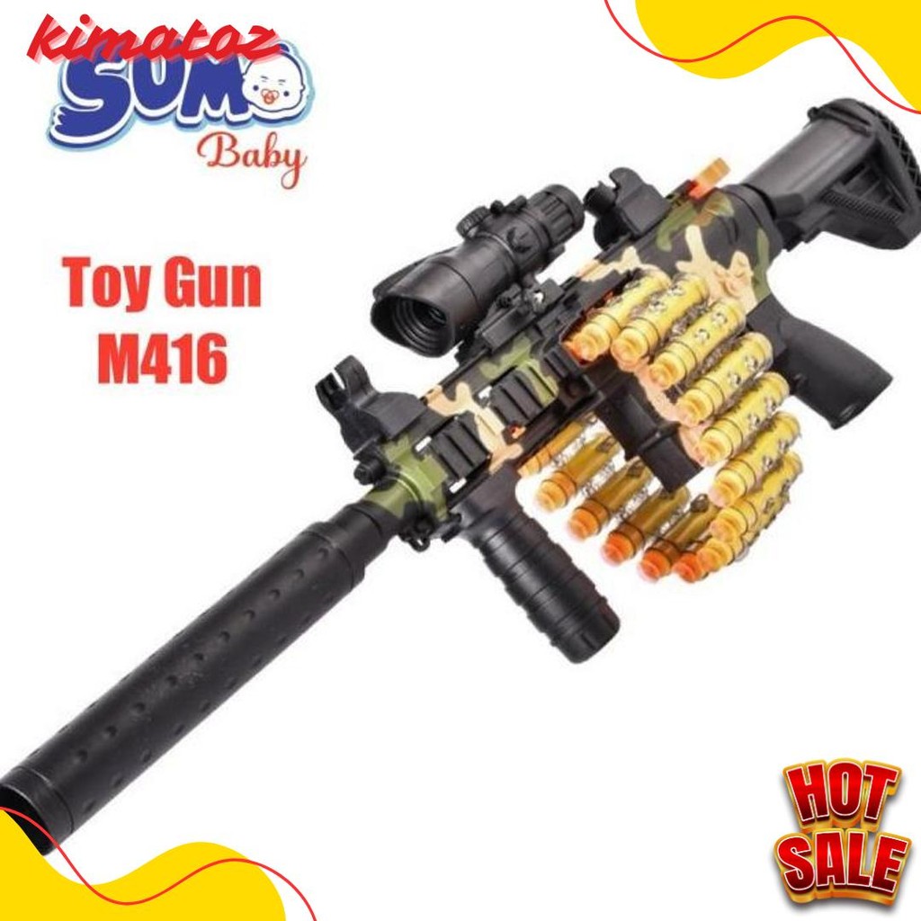 Mainan Anak Laki Laki Pistol Pistolan Tembak Tembakan Senapan Kokang Rifle Toy Gun M416 Diskon