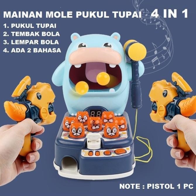 BEBAS ONGKIR - Mainan Anak Hippo Beat Hamster Whack a Mole Super Seru