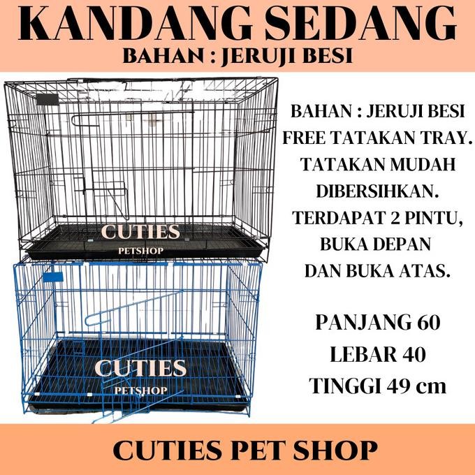KANDANG JERUJI MEDIUM SEDANG HITAM / KANDANG ANJING / KANDANG KUCING