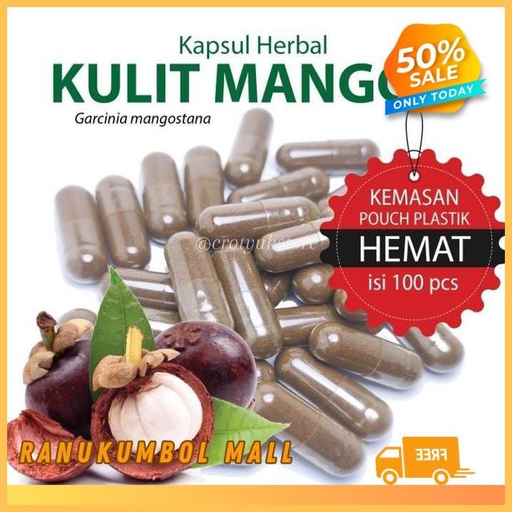 

KULIT MANGGIS KAPSUL HERBAL KEMASAN HEMAT - ISI 100 PCS RANU KUMBOL MALL PRODUK TERBAIK!!!