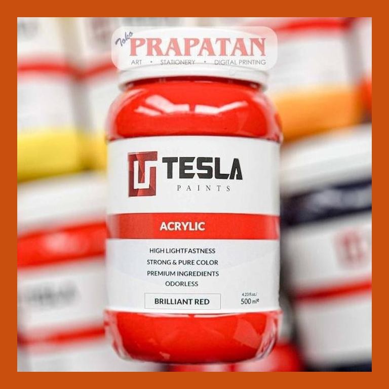 

[ PERALATAN LUKIS / GAMBAR ] CAT AKRILIK TESLA 500ML | TESLA ACRYLIC GOOD QUALITY