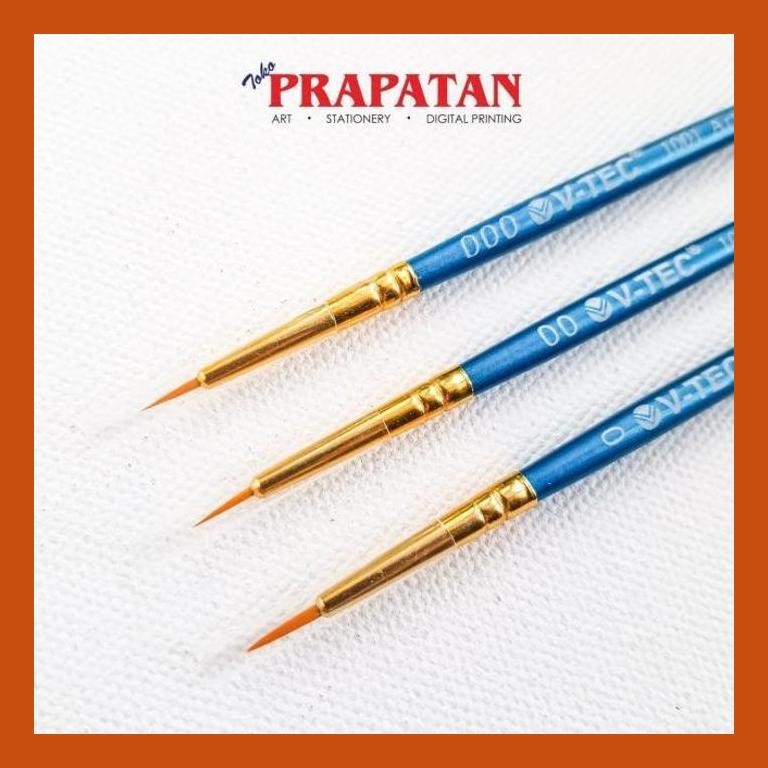 

[ PERALATAN LUKIS / GAMBAR ] KUAS LUKIS V-TEC 1001 SIZE 000 - 0 / V-TEC PAINT BRUSH SIAP KIRIM