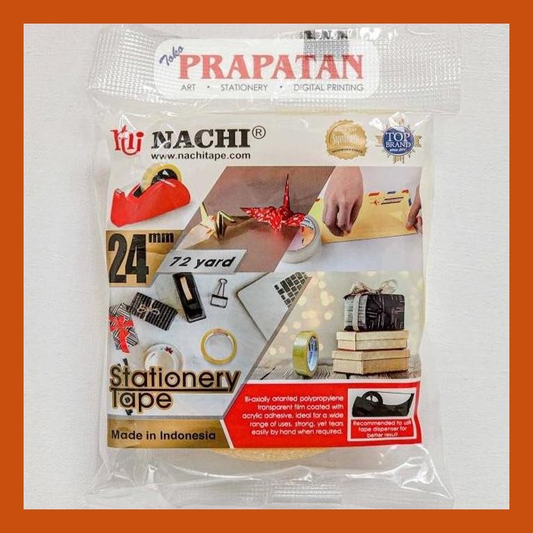 

[ PERALATAN LUKIS / GAMBAR ] SELOTIP / ISOLASI / STATIONERY TAPE NACHI 24 MM X 72 YARD GOOD QUALITY