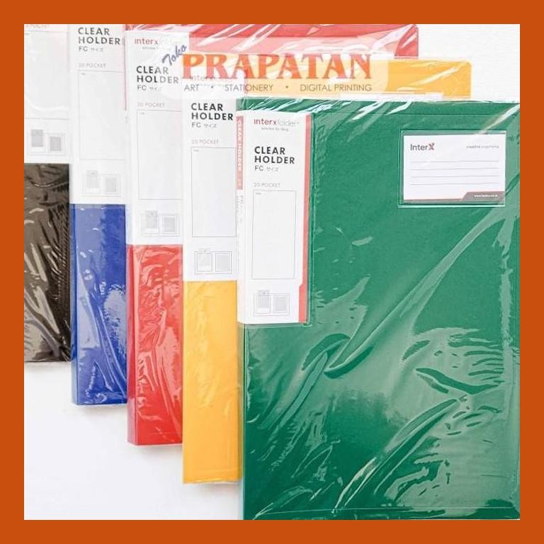 

[ PERALATAN LUKIS / GAMBAR ] CLEAR HOLDER / DISPLAY BOOK / INTER X FOLDER FOLIO - 20 POCKETS GOOD QUALITY