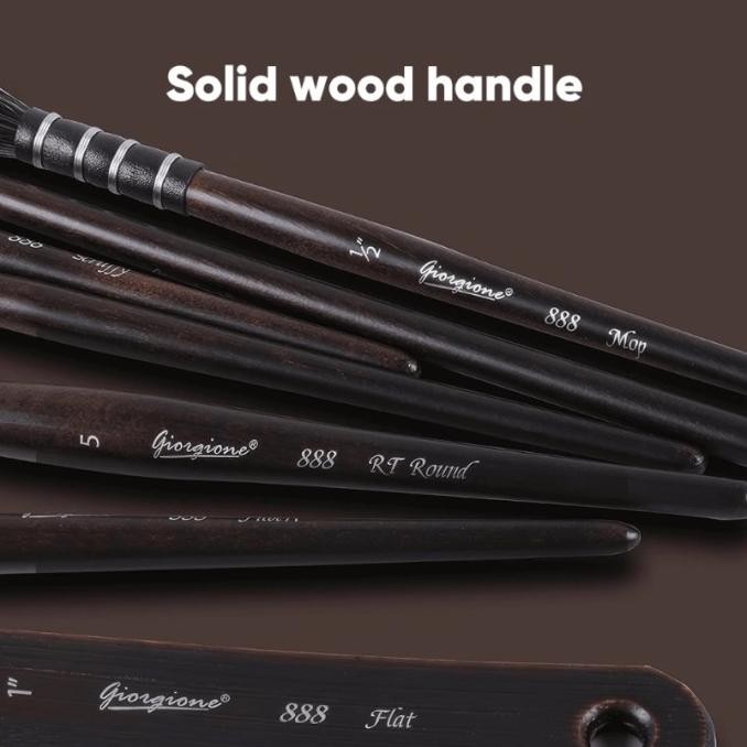 Giorgione Paint Brush Set Animal Hair Kuas Lukis 10Pcs/Set G-888 Original Dan Terpercaya