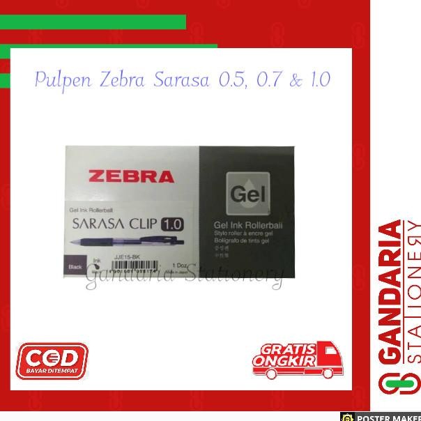

Pulpen Pen Sarasa Zebra Clip Gell 0.5 0.7 1.0 ( Hitam & Biru) - Biru,