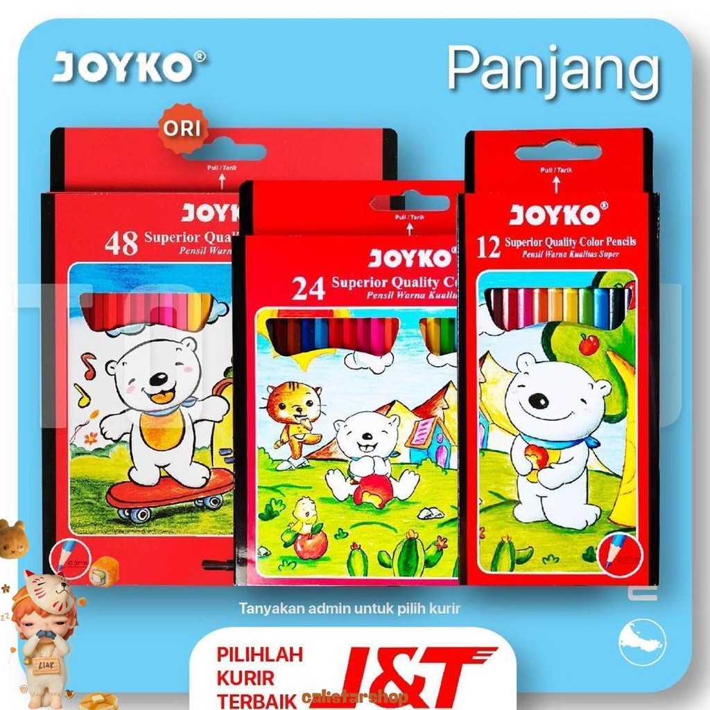 

Joyko Bear Classic Color Pencils - Pensil Warna Joyko 12-24-48 Diskon